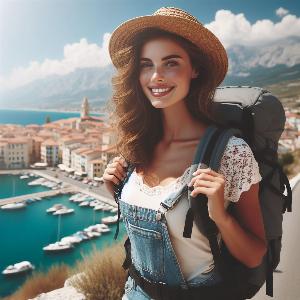 female backpacker on a hot summer day-11